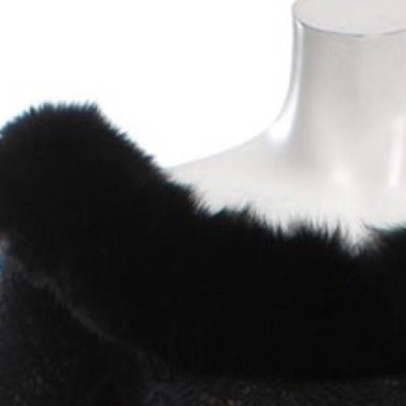 NWT PAMELLA ROLAND Mink Fur-Trimmed Formal Dress - Picture 6 of 7